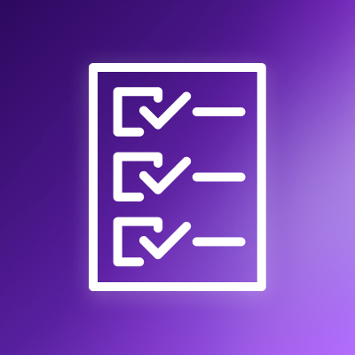 checklist icon on purple back